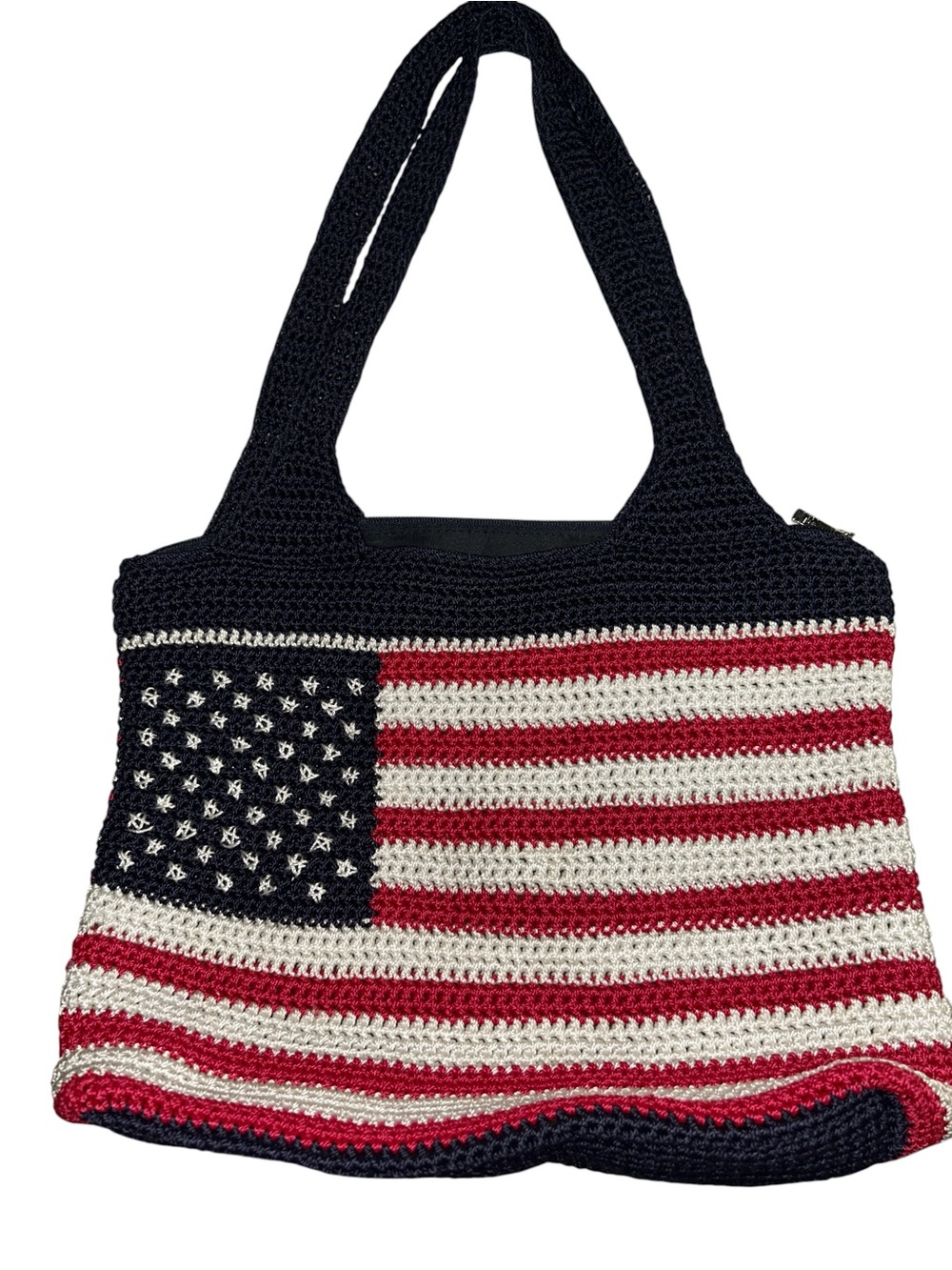 Vintage 90’s The Sak USA American Flag Double Strap Large Shoulder Bag